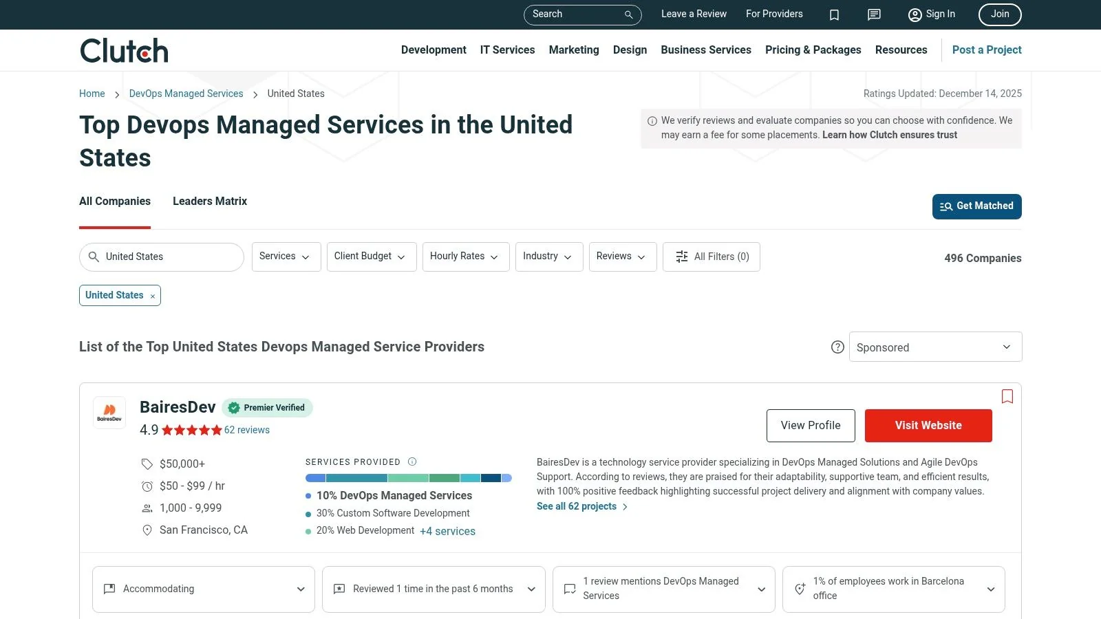 Clutch (Directory of DevOps Consulting Companies)